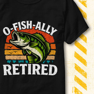 Retired Husband Dad Fishing Quote Funny Retirement T-Shirt