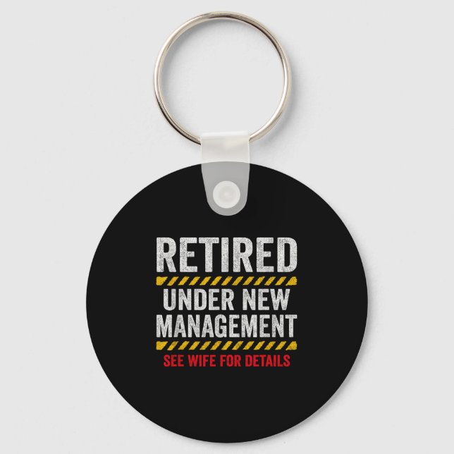 Retired Husband - Retirement Party - Funny Retirem Key Ring (Front)