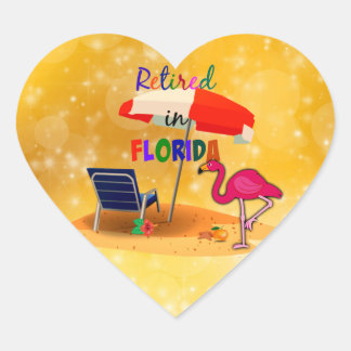 Retired in Florida, fun in the sun, Heart Sticker