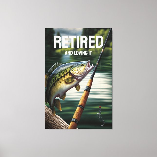 Retired Lake Life Bass Fishing Retirement Cabin Canvas Print (Front)