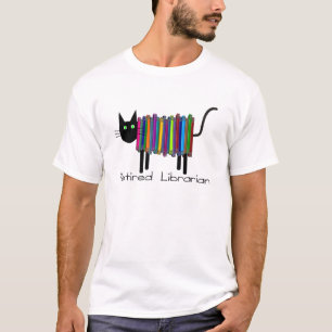 Retired Librarian Book Cat Gifts T-Shirt