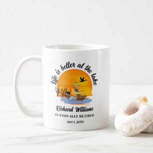 Retired Life Is Better At the Lake Fishing Gift Coffee Mug