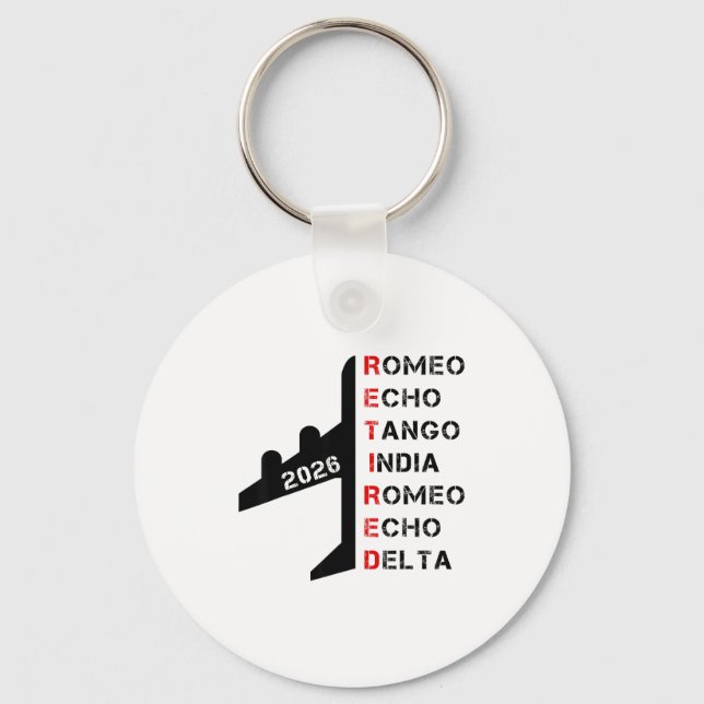 Retired Lot 2026 Phonetic Alphabet Retirement Gift Key Ring (Front)