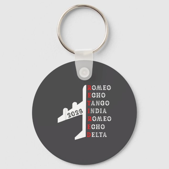 Retired Lot 2026 Phonetic Alphabet Retirement Gift Key Ring (Front)