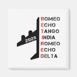 Retired Lot 2026 Phonetic Alphabet Retirement Gift Magnet