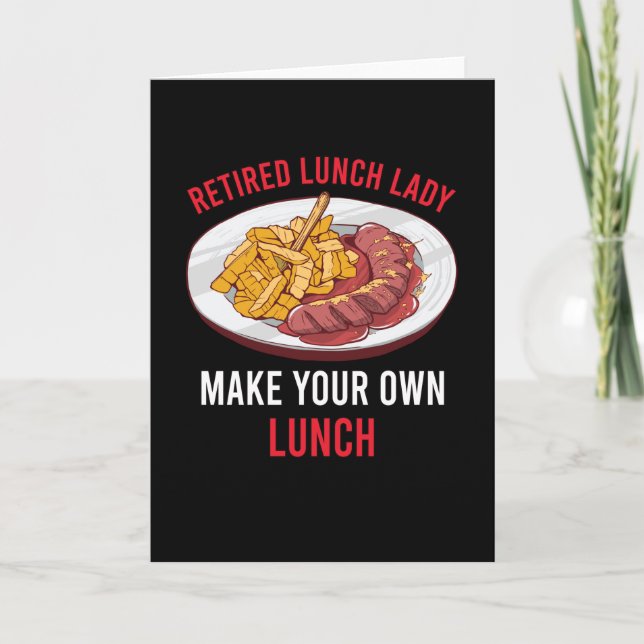 Retired Lunch Lady Gift School Cafeteria Card (Front)