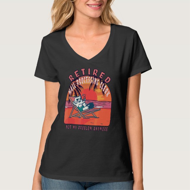 Retired Mail Processing Clerk  Vintage Retirement T-Shirt (Front)