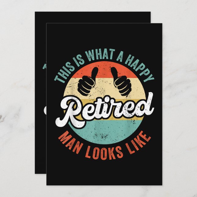 Retired Man Funny Retirement  Invitation (Front/Back)