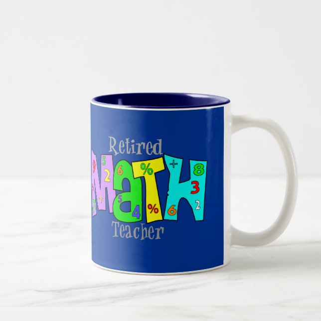 Retired Math Teacher Gifts Two-Tone Coffee Mug (Right)