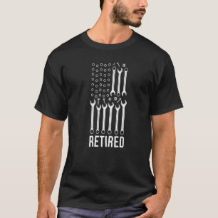 Retired Mechanic Us Flag Mechanic Retirement T-Shirt