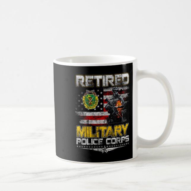 Retired Military Lice Veterans Day Patriotic Memor Coffee Mug (Right)