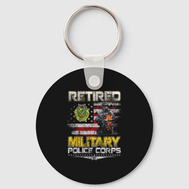 Retired Military Lice Veterans Day Patriotic Memor Key Ring (Front)