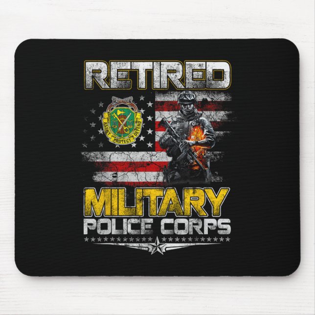 Retired Military Lice Veterans Day Patriotic Memor Mouse Pad (Front)