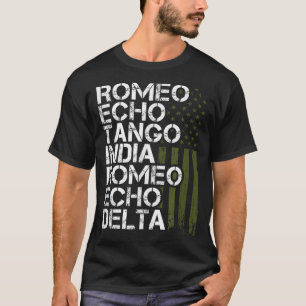 RETIRED Military Men Women Phonetic Alphabet Retir T-Shirt