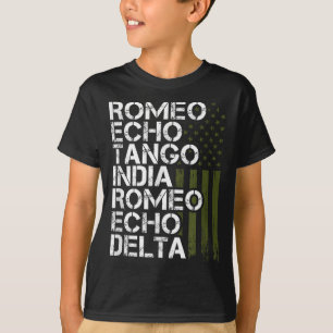 RETIRED Military Men Women Phonetic Alphabet Retir T-Shirt