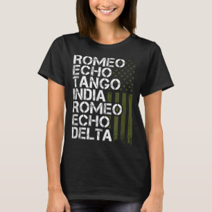 RETIRED Military Men Women Phonetic Alphabet Retir T-Shirt