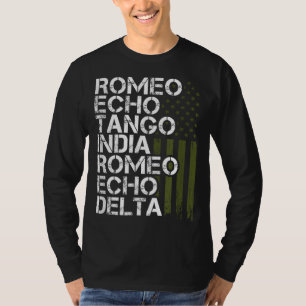 RETIRED Military Men Women Phonetic Alphabet Retir T-Shirt