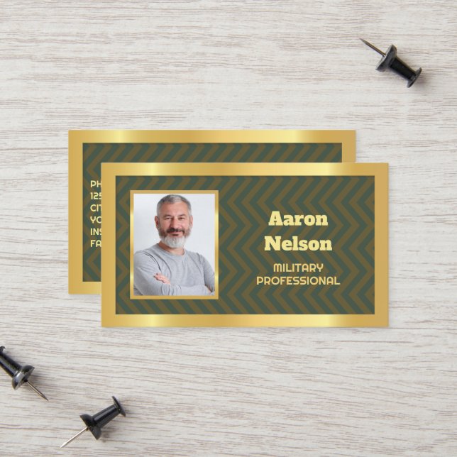 Retired Military Photo Calling Card (Front/Back In Situ)