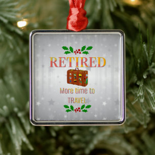 Retired, More Time to Travel Metal Tree Decoration