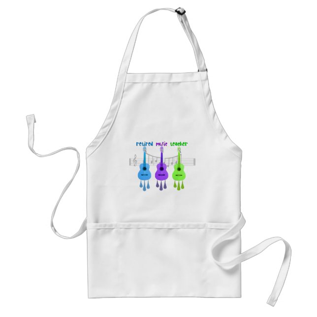 Retired Music Teacher 3 Guitars Design Standard Apron (Front)