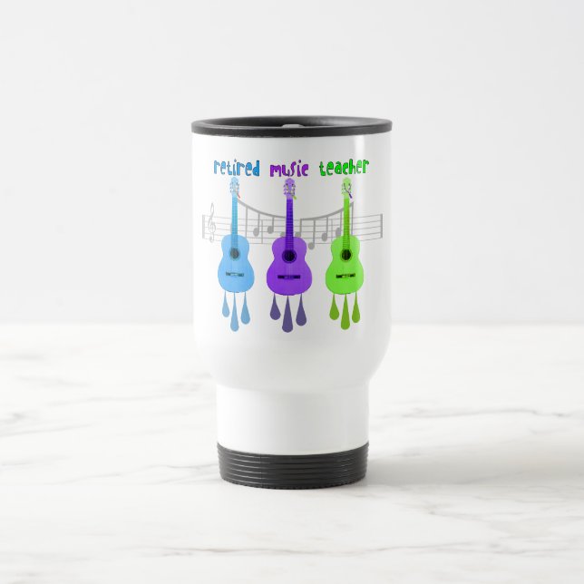 Retired Music Teacher 3 Guitars Design Travel Mug (Center)