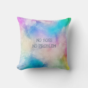 Retired Name Funny Artistic No Boss No Problem Cushion