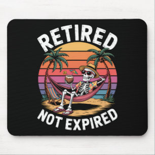 Retired Not Expired Skeleton At The Beach Summer V Mouse Pad