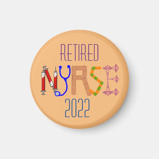 Retired Nurse 2022 Ceramic  Magnet (Front)
