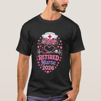 Retired Nurse 2026 Funny Retirement Retro Nursing T-Shirt