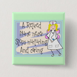 Retired Nurse Angel Art Cards & Gifts 15 Cm Square Badge
