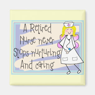 Retired Nurse Angel Art Cards & Gifts Magnet