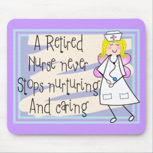 Retired Nurse Angel Art Cards & Gifts Mouse Pad