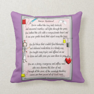 Retired Nurse Canvas Art Poem by Gail Gabel,RN Po Cushion