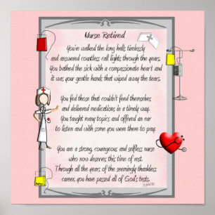 Retired Nurse Canvas Art Poem  by Gail Gabel,RN Poster