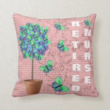 Retired Nurse Decorative Butterfly Pillow