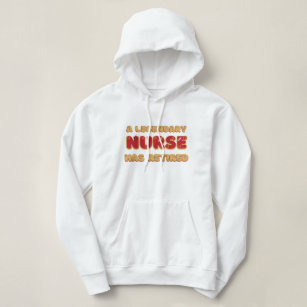 Retired nurse Funny retirement gift red text Hoodie