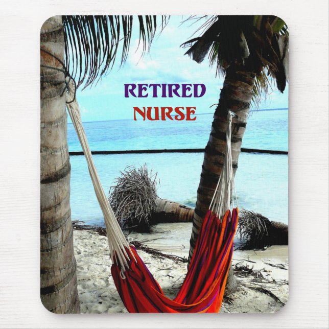 Retired Nurse, Hammock under the Palm Trees Mouse Pad (Front)