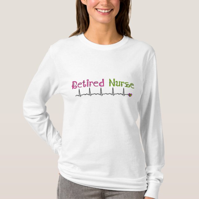 Retired Nurse Hoodie Cardiac Rhythm Design T-Shirt (Front)