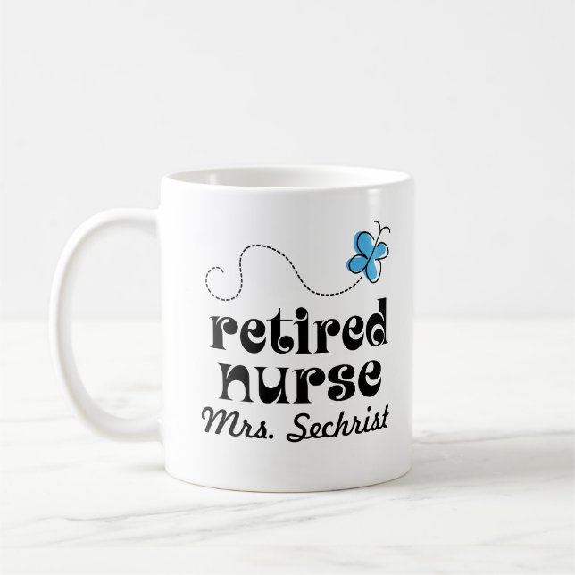 Retired Nurse personalised gift Coffee Mug (Left)