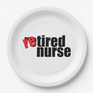 retired nurse simple 9" Paper Plate
