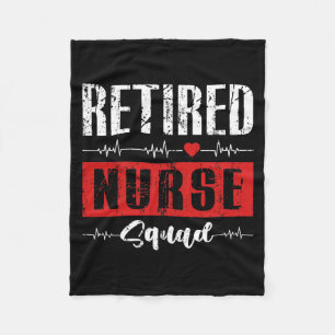 Retired Nurse Squad Matching Funny Retired Rn Fleece Blanket