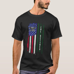 Retired O6 Colonel COL Rank American Flag Veterans T-Shirt