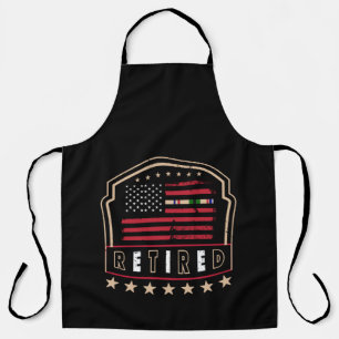 Retired Patriotic American Flag-Inspired Apron