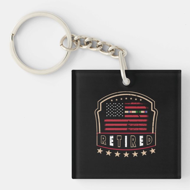 Retired | Patriotic American Flag-Inspired Key Ring (Front)