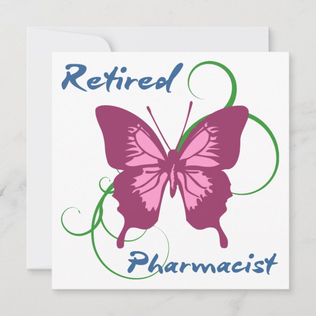 Retired Pharmacist (Butterfly) Card (Front)