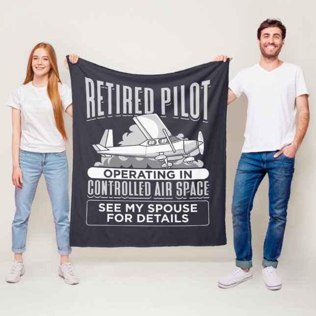 Retired Pilot Operating in Controlled Air Space Fleece Blanket (In Situ)