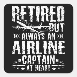 Retired Pilot Square Sticker