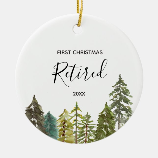 Retired Pine Greenery First Christmas Ornament (Front)