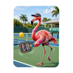 Retired Pink Flamingo at Tropical Pickleball Club Magnet