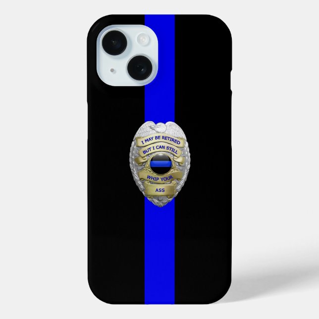 Retired Police Badge Thin Blue Line Case-Mate iPho Case-Mate iPhone Case (Back)